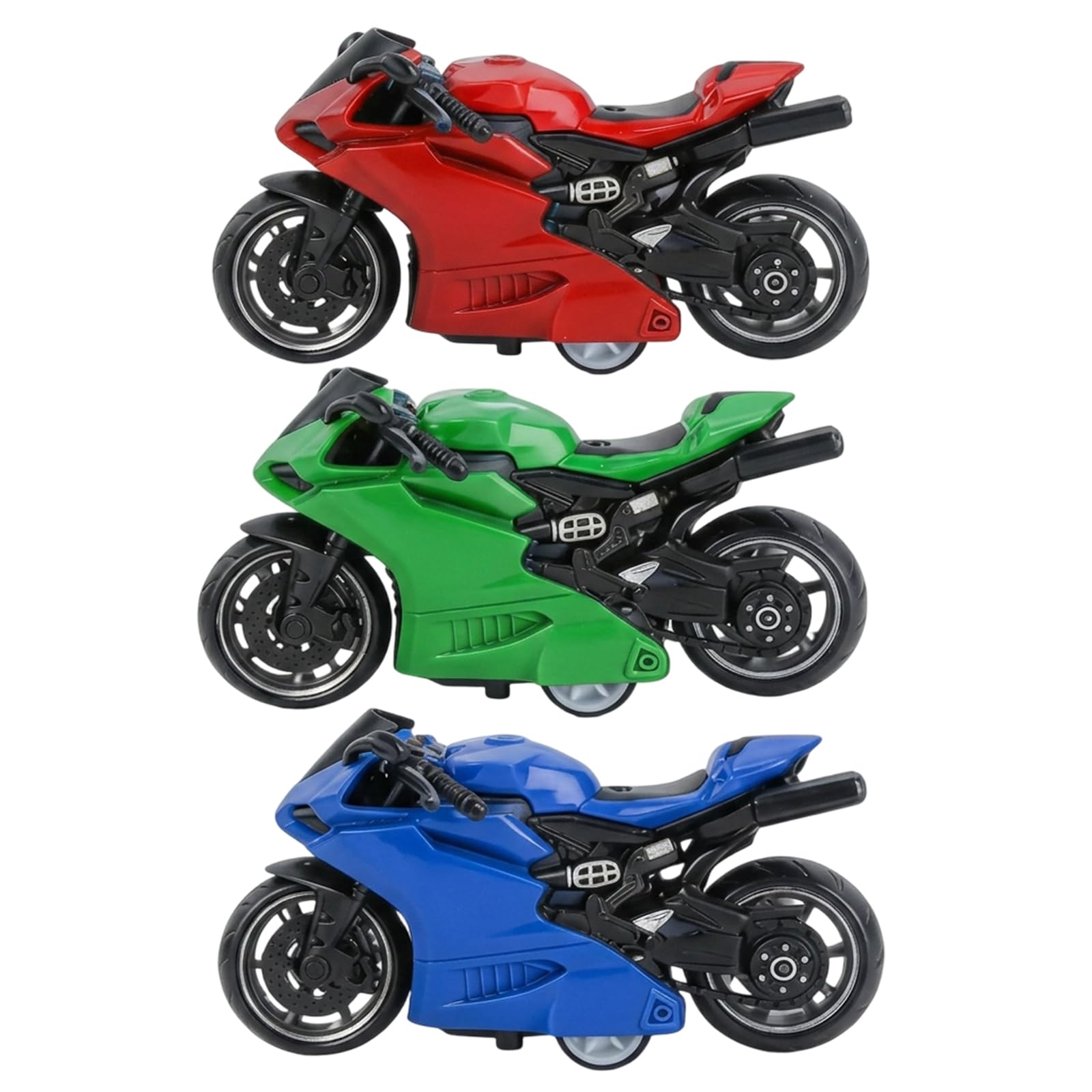 YFHUVB 3pcs Motorcycle Model, Motorcycle Replicas, Display Models For Adult Collectors, Pull Back Mechanism Design, Vibrant Colour Variations