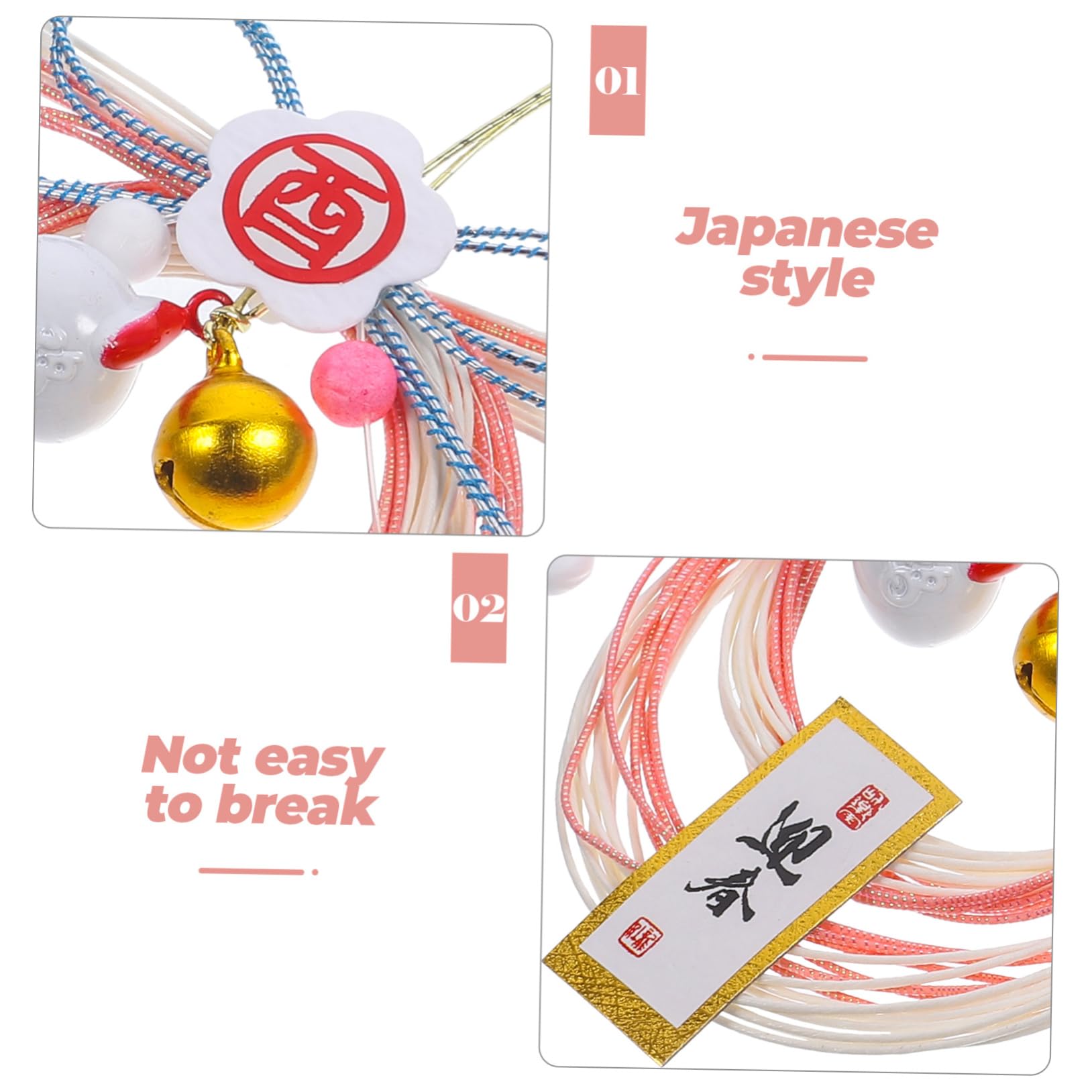 ABOOFAN 5St Anhängerdekoration aus Stroh hängende Segensverzierung hängender Strohkranz als Ornament Dekoration Wohnkultur Girlande Japanischer gewebter Kranz Verzierung Kabel