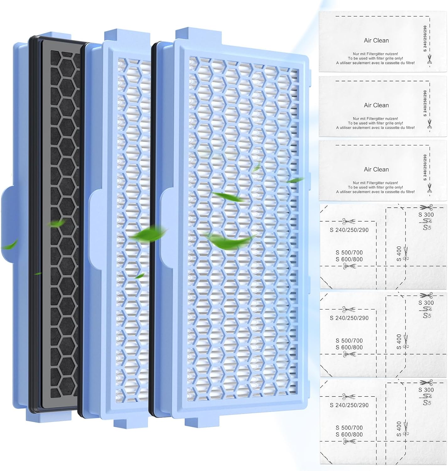3 Pack SF-HA 50 HEPA Filters, Only Compatible with Miele Compact C1 & C2, Complete C2 & C3, S8340, S4, S5, S6, S8, S4000–S8999 and Guard L1/ M1/ S1 Vacuum Cleaners–NOT for Classic C1 or Complete C1