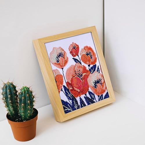 Miniatura 4 de DIAMOND ART BY LEISURE ARTS Amapolas, 12 x 12 pulgadas, kits de pintura de diamantes intermedios para adultos, arte para adultos, kit, pintura