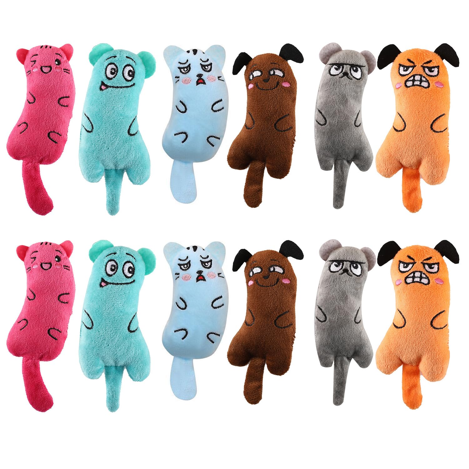 NIDHFG 12 Pieces Of Catnip Plush Toys, Cat Molar Teeth Cleaning Toys, Bite-Resistant And Anti-Boring, Suitable For Indoor Play And Interaction.