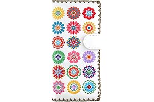 Embroidered Bohemian Flora Vegan/Faux Leather Large Flat Wallet