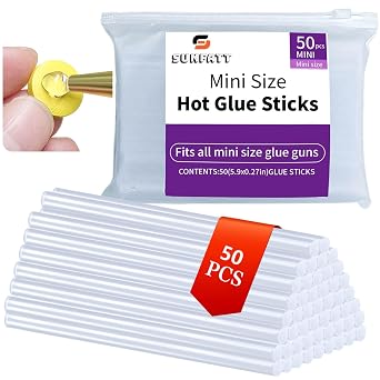 Mini Size Hot Glue Sticks,5.9 x 0.27" Clear Glue Gun Sticks50 Pcs