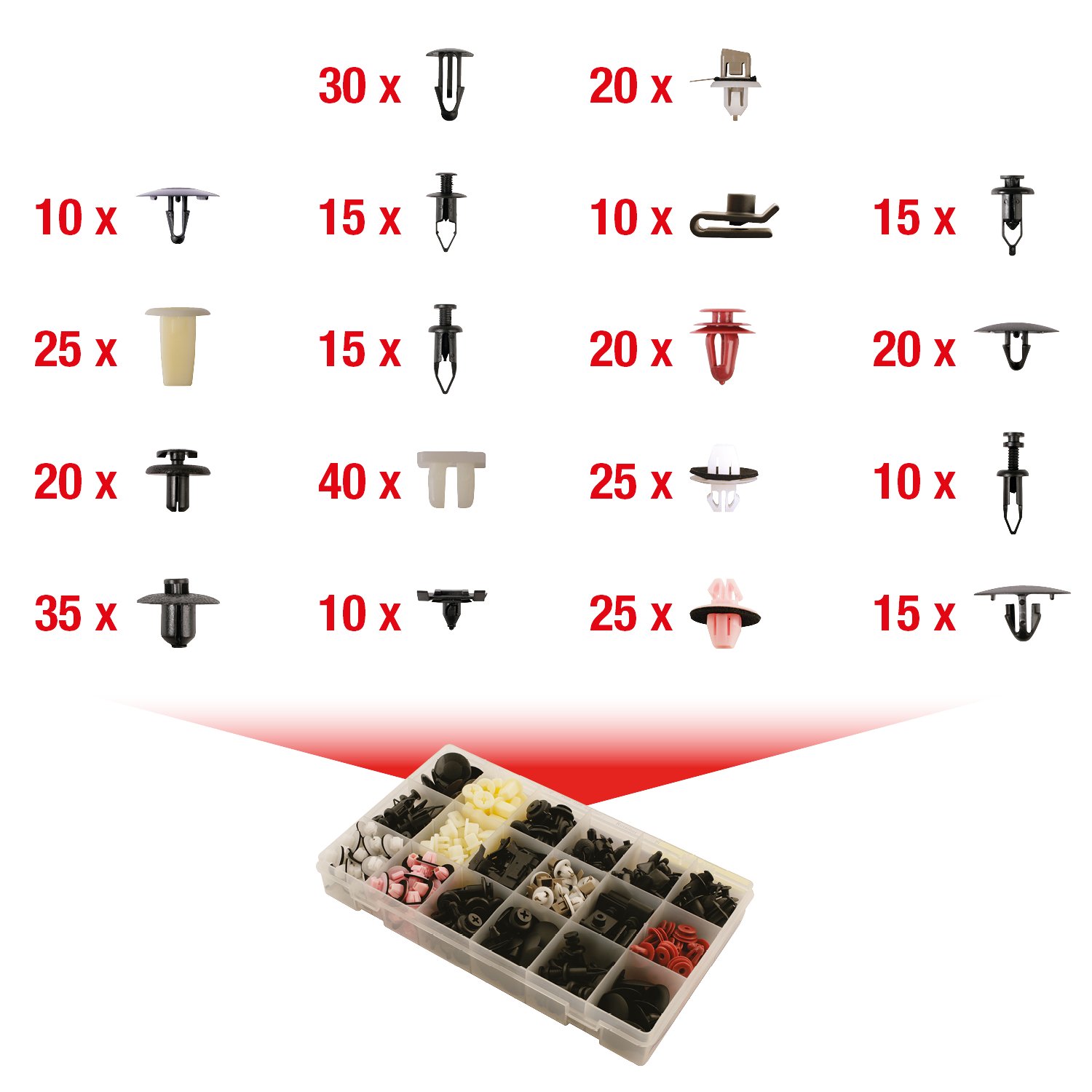 RESOLUT Assorted Trim Clips For Toyota/Lexus - 350-Piece Set, Part Number 9046