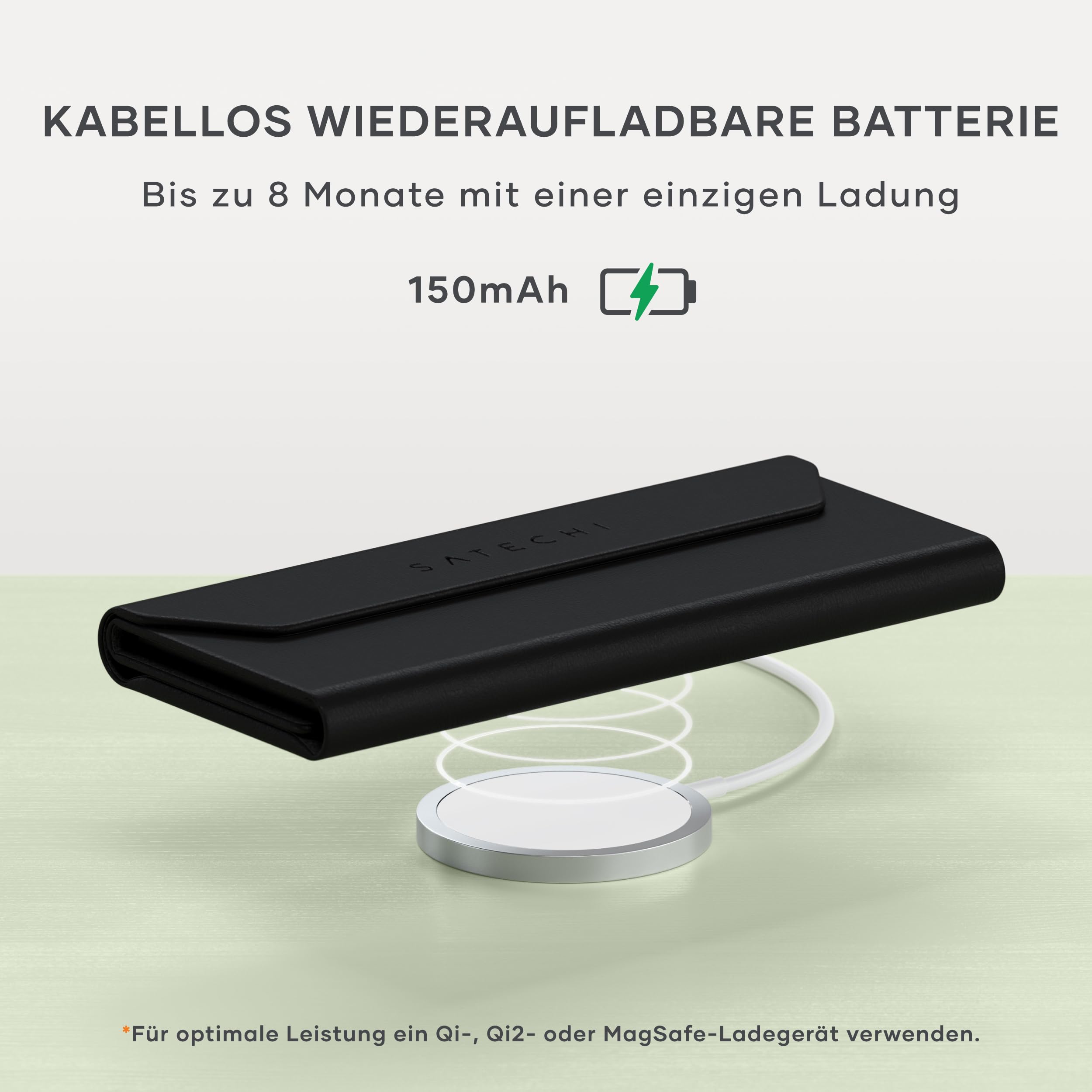 SATECHI FindAll™ faltbares Brillenetui | Apple Find My als GPS-Tracker-Alternative, kabellos aufladbar, Zurücklasswarnung und lauter Signalton