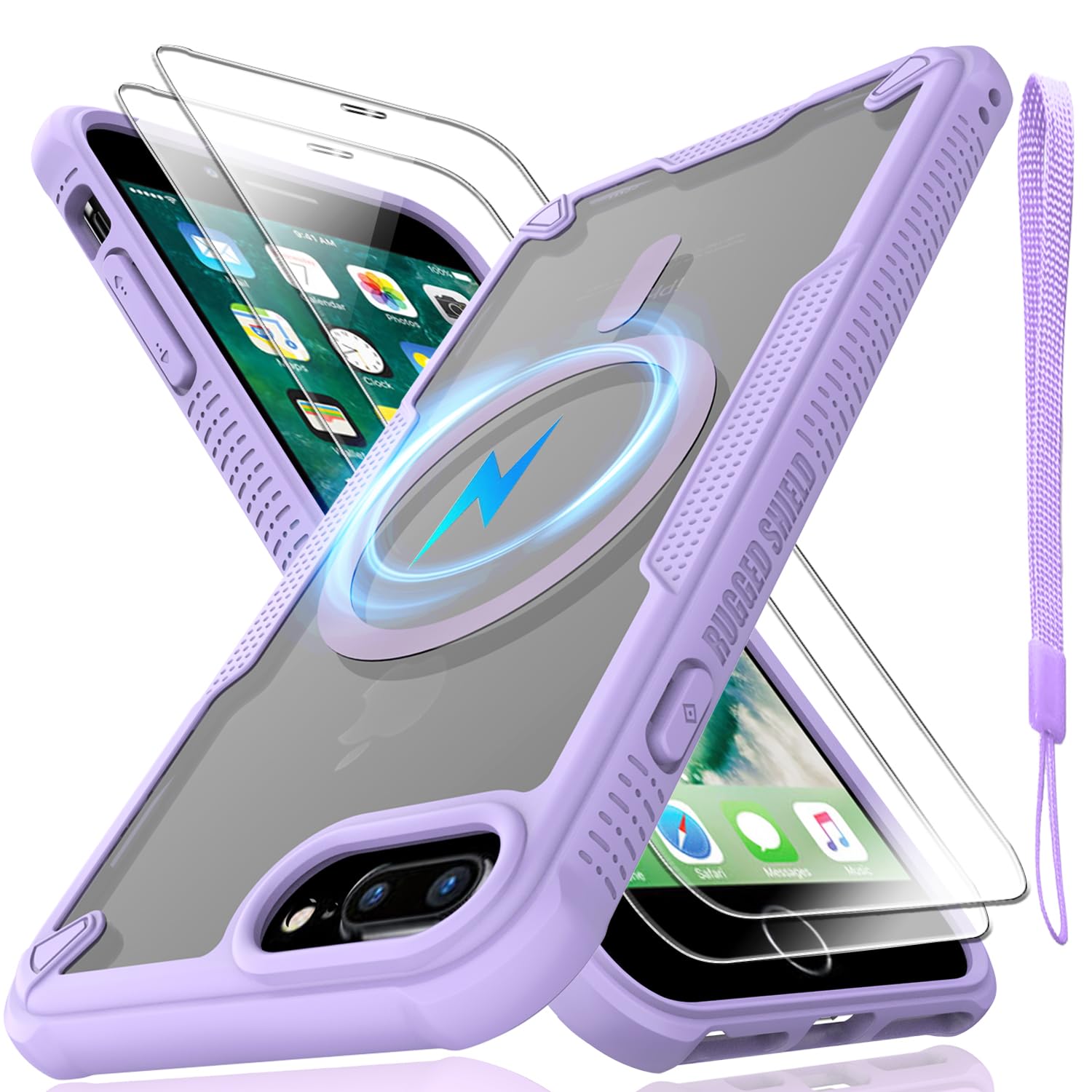 Coque iPhone 7/8 Plus MagSafe violette pour protéger votre écran en voyage - 7