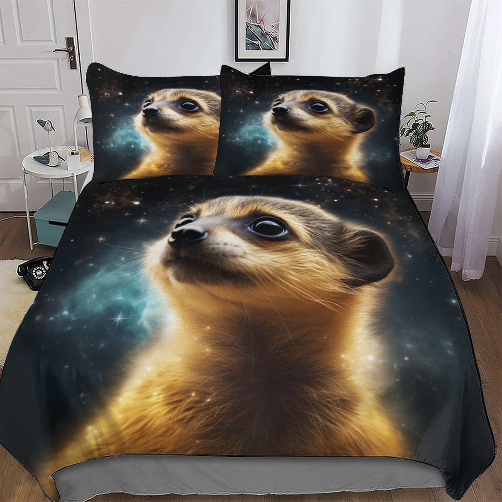 Housse de couette 220x240 cm avec taies d'oreiller en microfibre