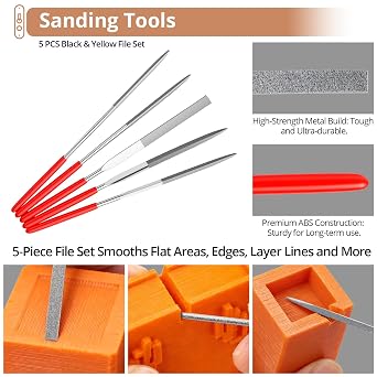 KAMTOP 41Pcs 3D Printer Tool Kit, Post-Processing 3D Printing Accessories | Support removal, cleaning and deburring tools for 3D print finishing, compact starter set for beginners and professionals