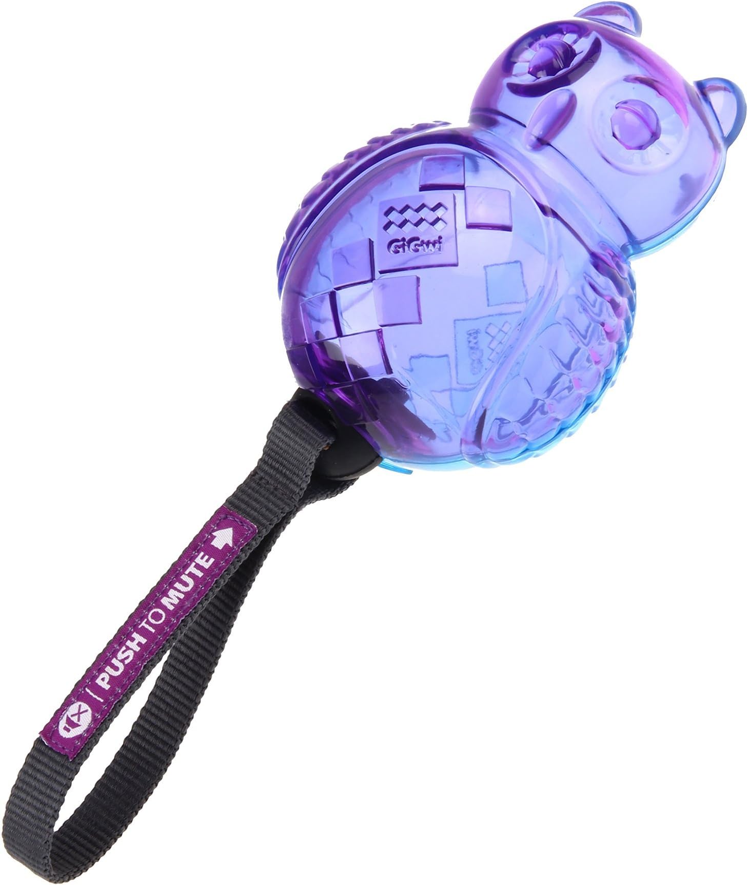 GiGwiPush to Mute Dog Toy Ineractive Squeaker Chew Toy For Dogs - Blue/Purple Owl
