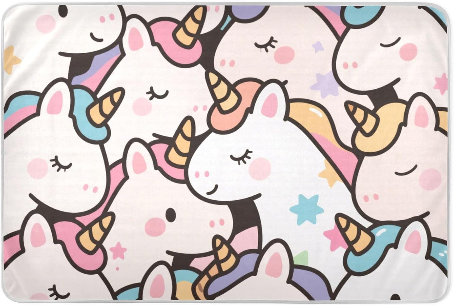 Cute Cartoon Star Unicorns Extra Large Resuable Baby Bed Pad Waterproof Washable Bed Wetting Pads Cute Cool Pee Mats for Kids Bedwetting , 52" L x 34" W