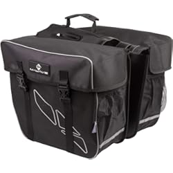 Alforjas Bicicleta Mtb M-Wave Day Tripper Double Pannier Alforjas traseras Dobles, Capacidad 30 l, Unisex, Negro