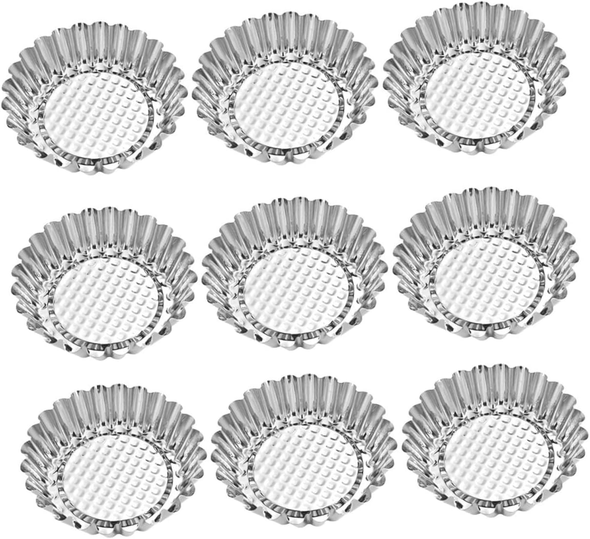 10pcs Chrysanthemum Egg Tart Molds Stainless Steel Non Stick