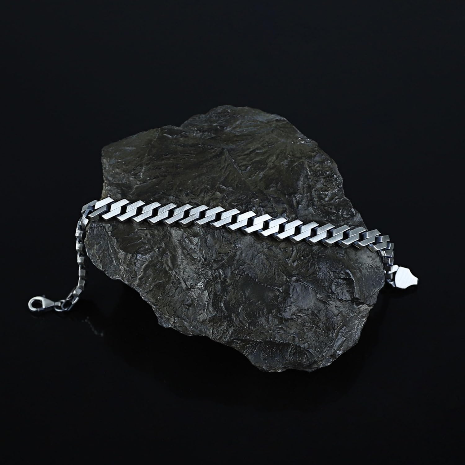925 Sterling Silver Oxized Curb Chain Men Bracelet For Men