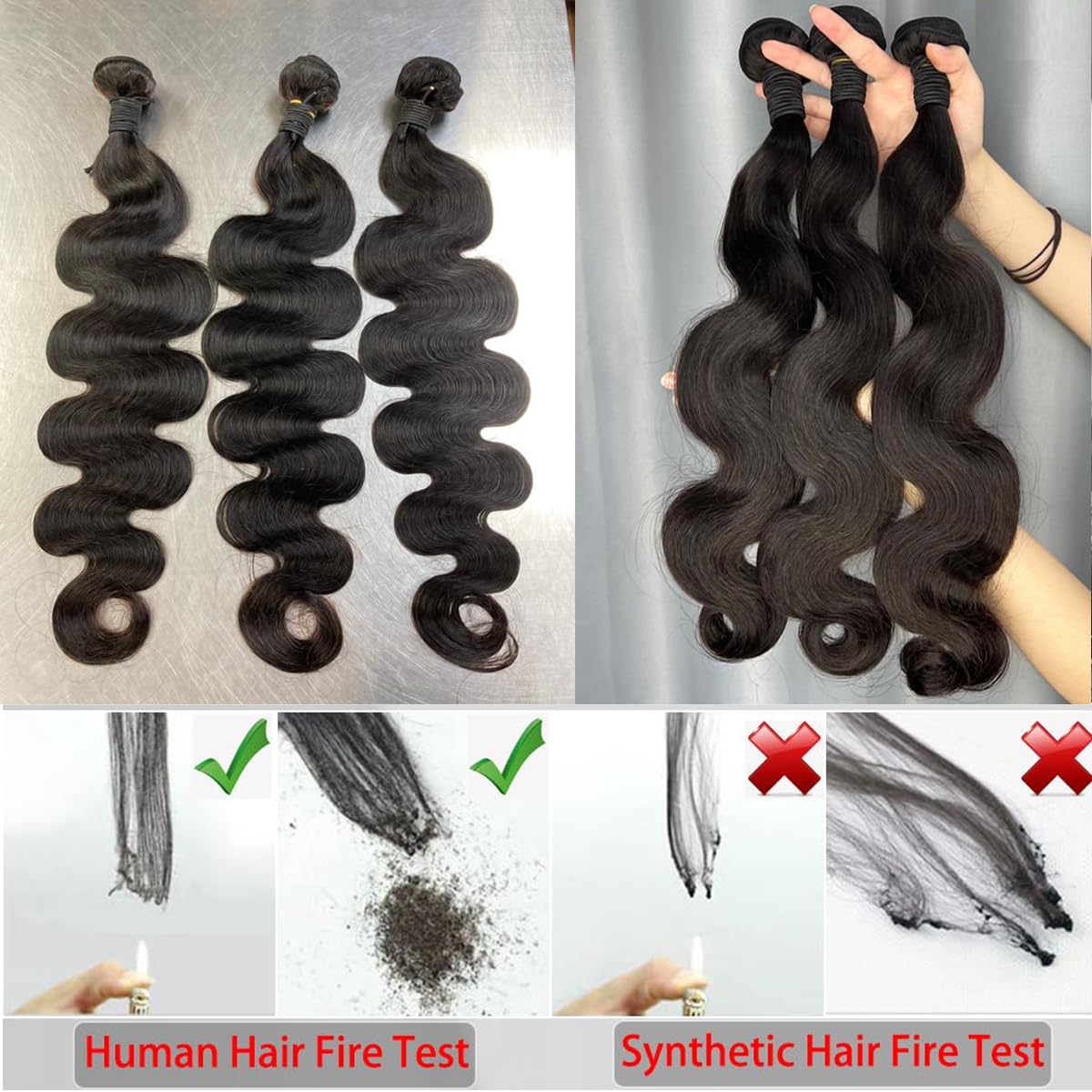 Brazilian Human Hair Bundles 12A Body Wave Bundles Human Hair Unprocessed Brazilian Virgin Hair Weave Bundles Deals Human Hair e Natural Black (black body wave bundles, 20 22 24)