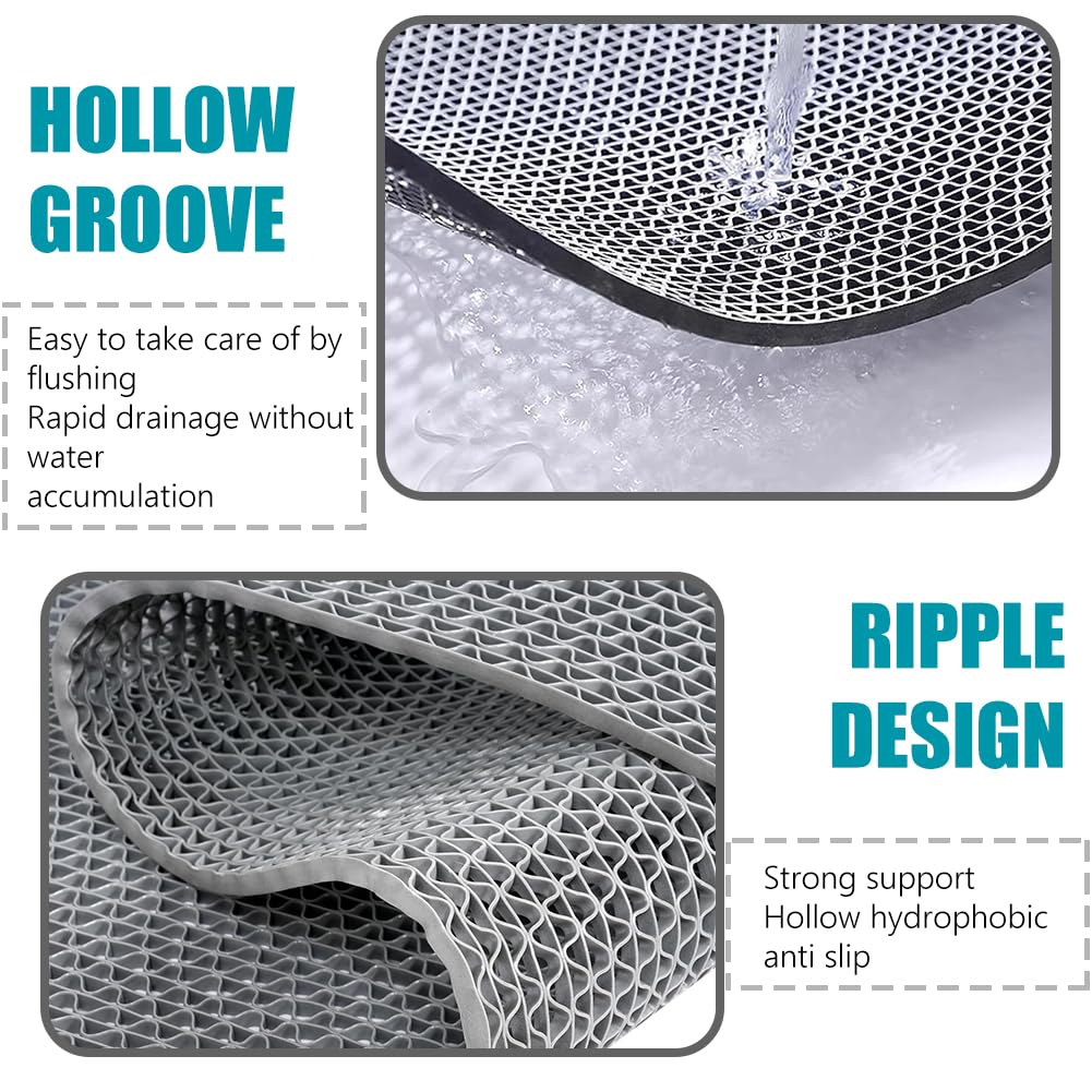 GL Non Slip Drainage Mats PVC Pool Floor Mat 0.23'' Thick Outdoor Indoor Parking Space Mat for Bathroom Garage Basement Backyard Commercial Kitchen (Gray, 3FTX10FT) — Amazon image 6