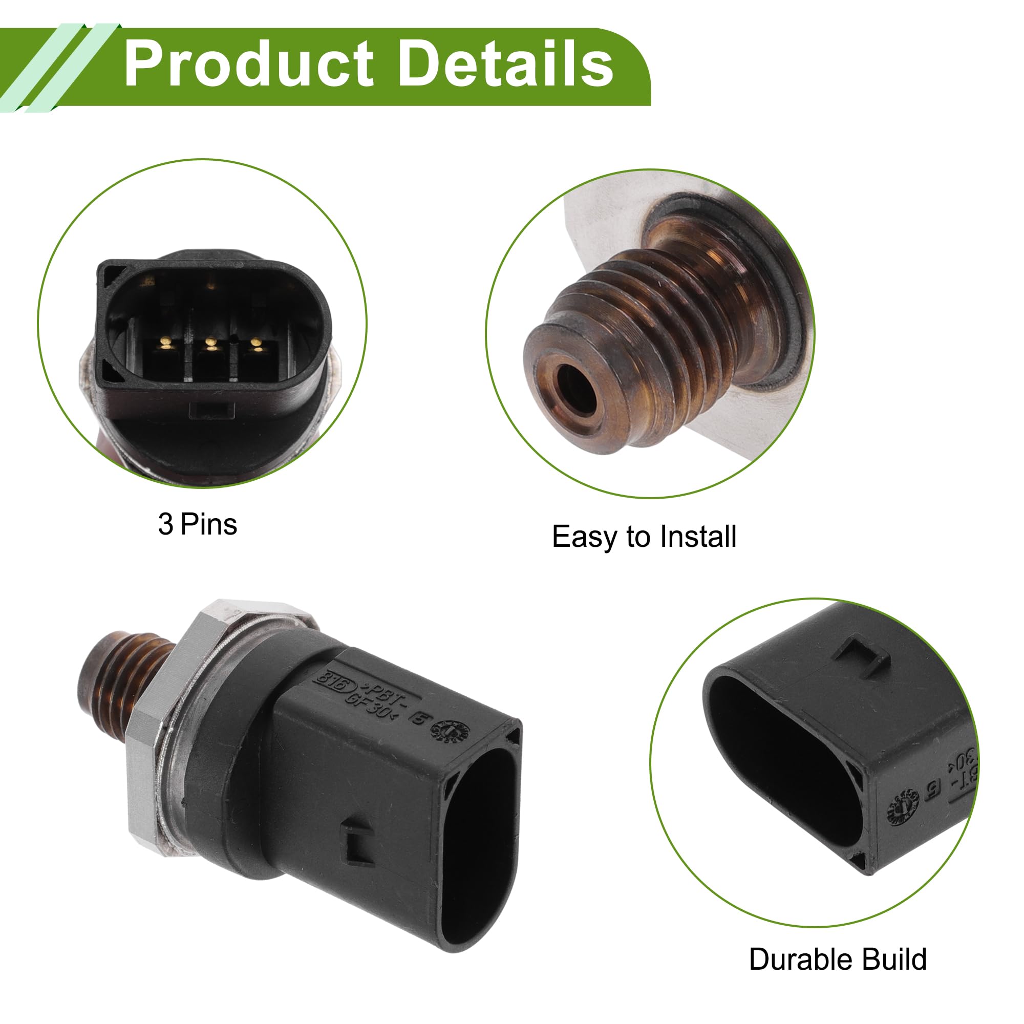 A ABSOPRO Capteur De Pression D'Injection De Carburant N° 0281002498/0281002239/0041537528 Pour Mercedes-Benz W211 E400 Cdi 4.0 2003-2008 Capteur De Pression De Rampe D'Injection 1 Pièce