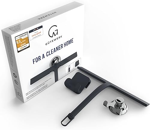 Vista 91 de GÜTEWERK Escobilla de ducha para puertas de vidrio, escobilla de silicona para ventanas, baño y limpieza de vidrio, color negro, 9 pulgadas