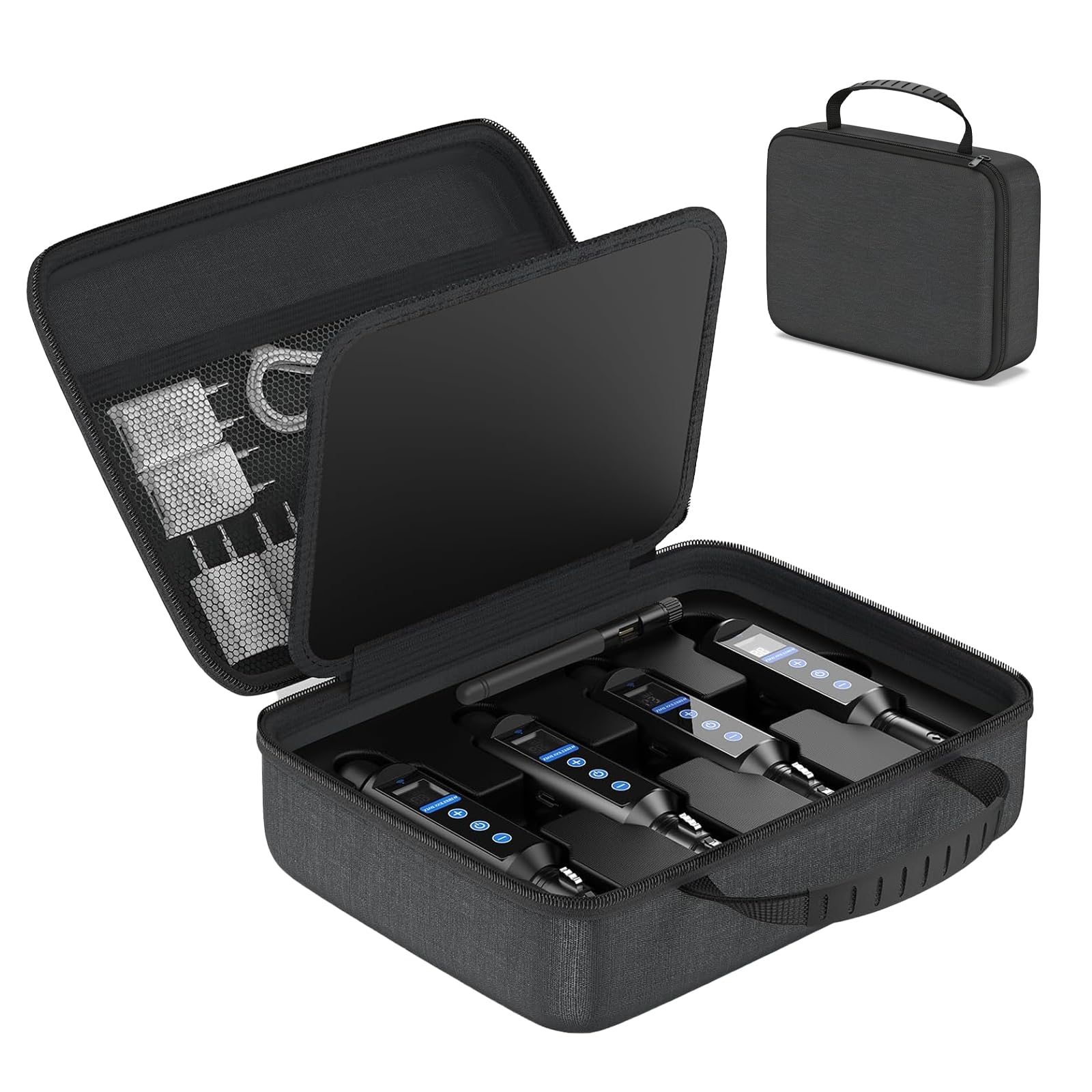 Kit controller DMX wireless TECKZOON con custodia, trasmettitore DMX512 e 3 ricevitori, autonomia fino a 20 ore, controllo touch, sistema di controllo luci DMX wireless per illuminazione scenica