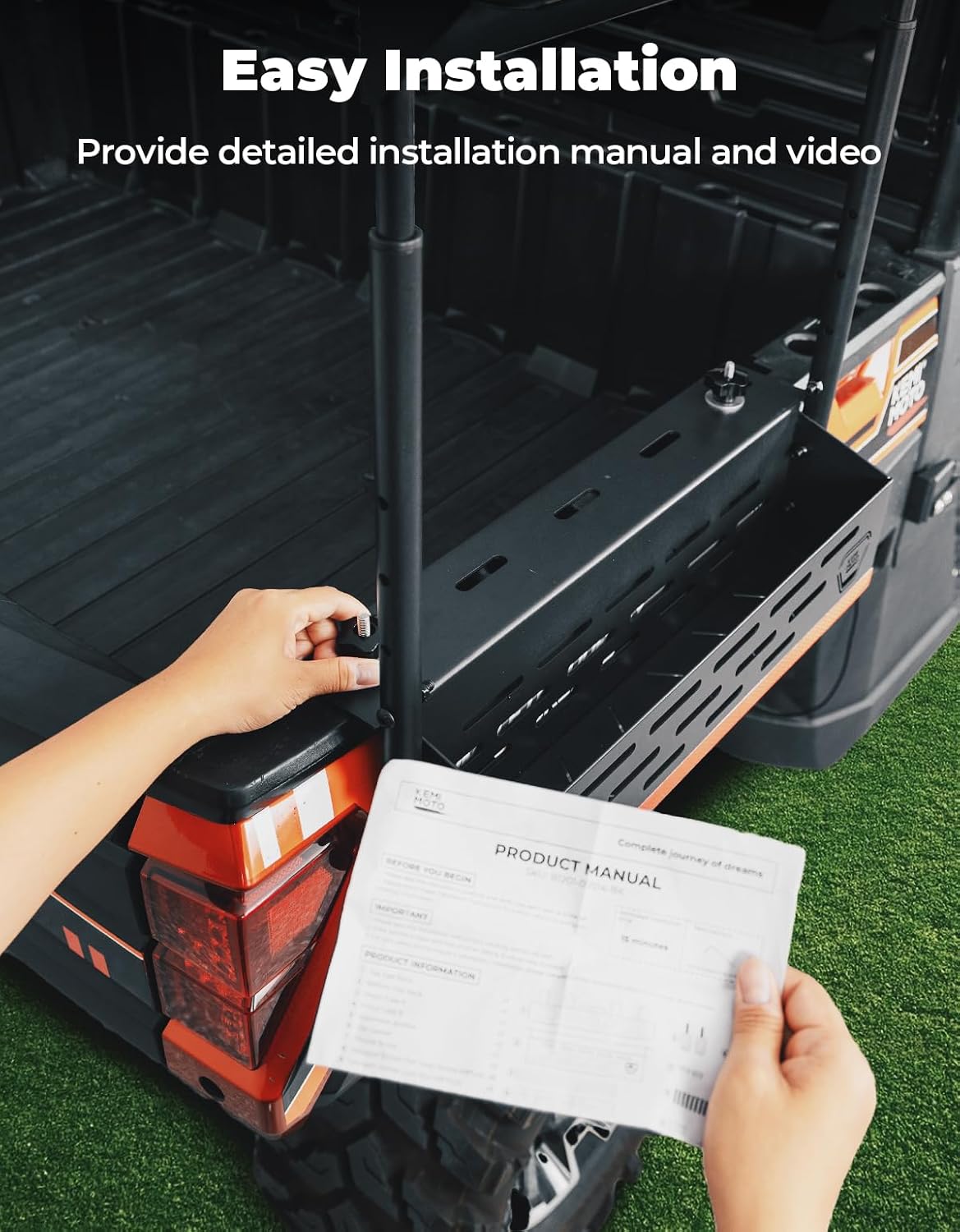 KEMIMOTO UTV Tool Rack Secure Various Tools Compatible with Polaris Ranger 1000/ XP 1000/ XP 900 2013-2025, Easy Installation Tool Carrier Support 133 lbs UTV Tool Holder Accessories Replace #2881533