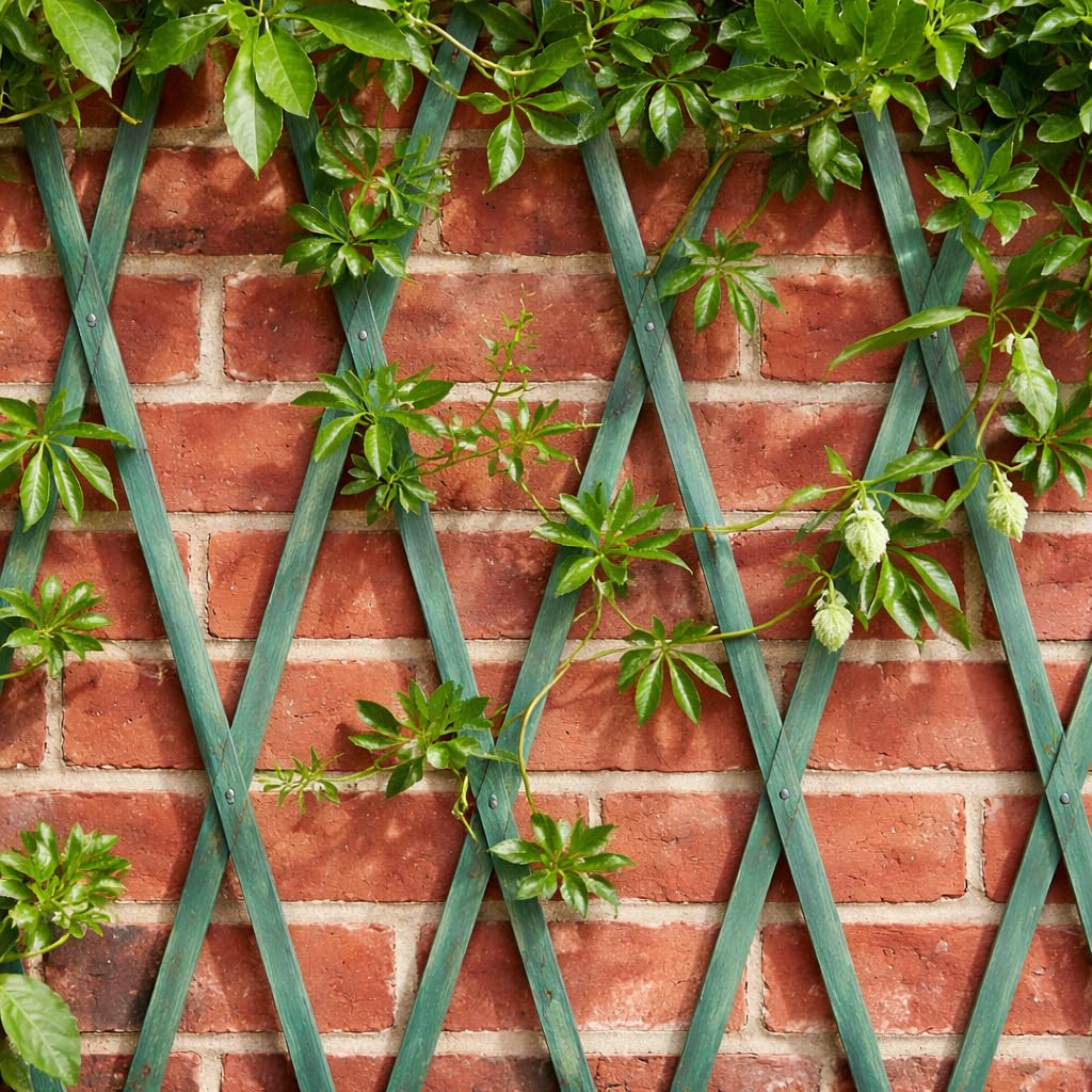 Garden Mile Sage Green Wooden Trellis - Expandable Garden Trellis, Heavy Duty Wooden Wall Panels for Climbing Plants, Weather Resistant Outdoor Fence Screen with Aluminium Rivets 180x60cm