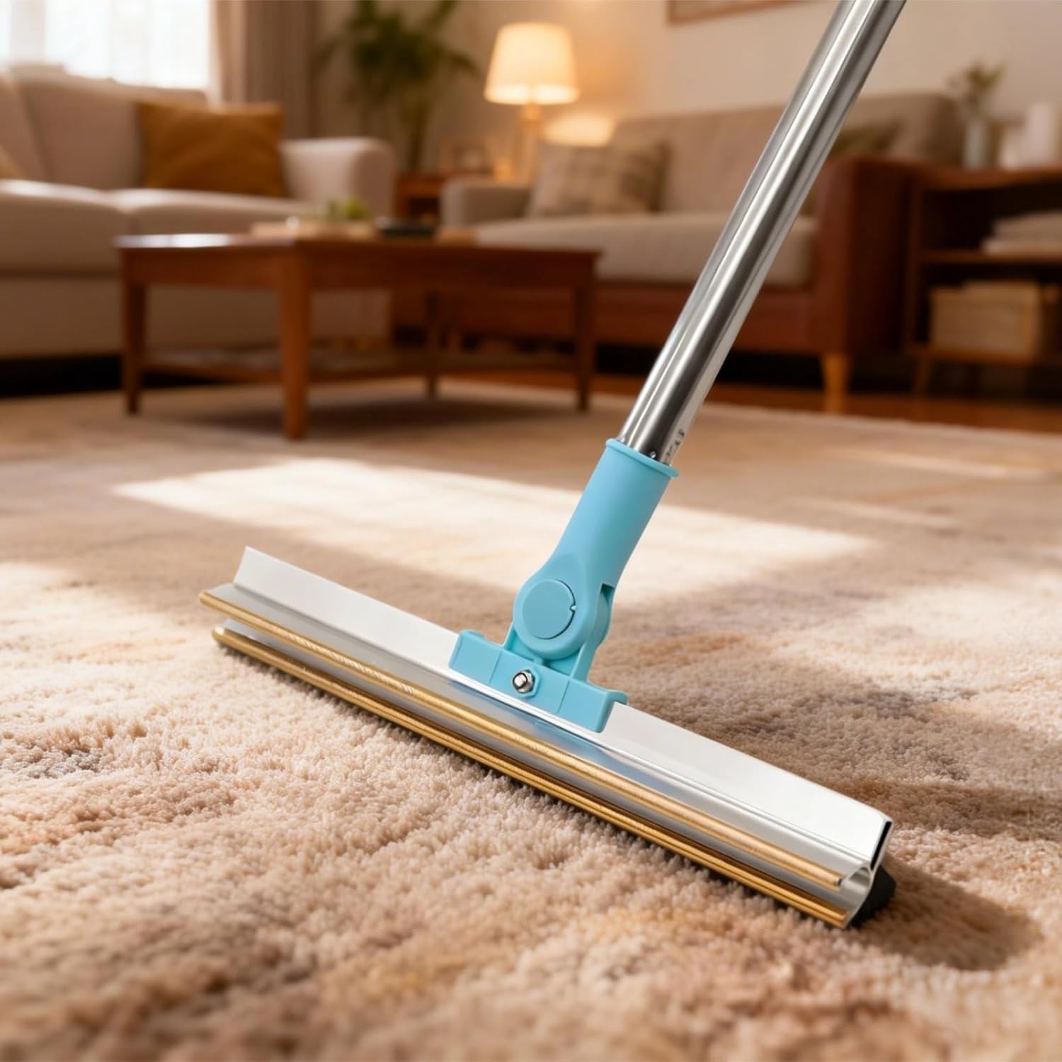 3 Pcs Pet Hair Removal Tool Set, Blue, Includes Y-Shaped, Small Sized, and Silicone Scraper, Multifunctional Dog and Cat Brush for Carpet, Couch, Car Interior Detailing