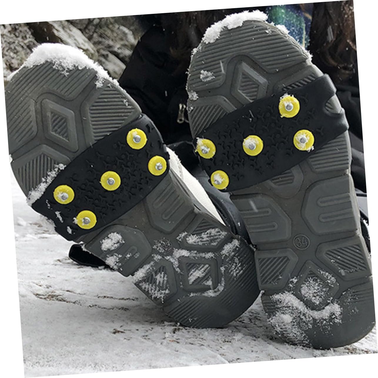 CALLARON Ramponi A Cinque Denti Per Stivali Da Uomo Scarpe Ramponi Scarponi Da Neve Per Donna Con Punte Punte Per Scarpe Stivali Da Lavoro Uomo Copriscarpe Da Alpinismo Ramponi