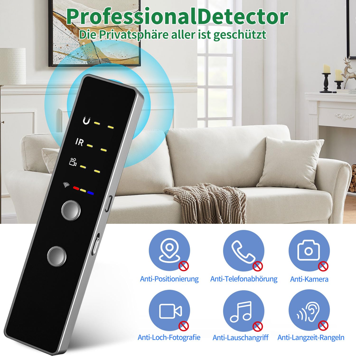 Wanzen Detektor丨Mini- Kamera Finder丨IR Detector丨RF Signal Detector丨Anti Spy Anti-Aufnahme Detektoren丨Starke magnetische Detector für GPS Locator Tracker丨Abhörgeräte Detektor丨für Hotel Heim Büro Reisen