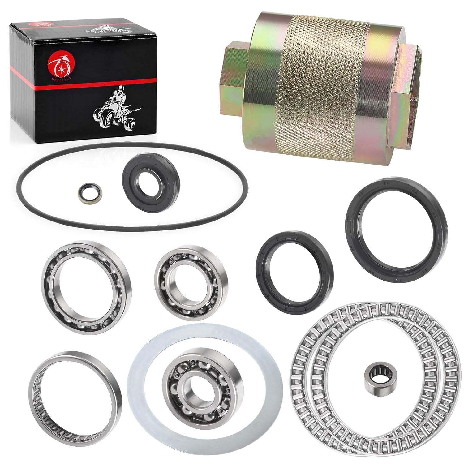 Front Differential Bearing Seal kit & Tool for Kawasaki Brute Force 650 750 4x4/4x4i Prairie 360 650 700 KVF360 KVF650 KVF750