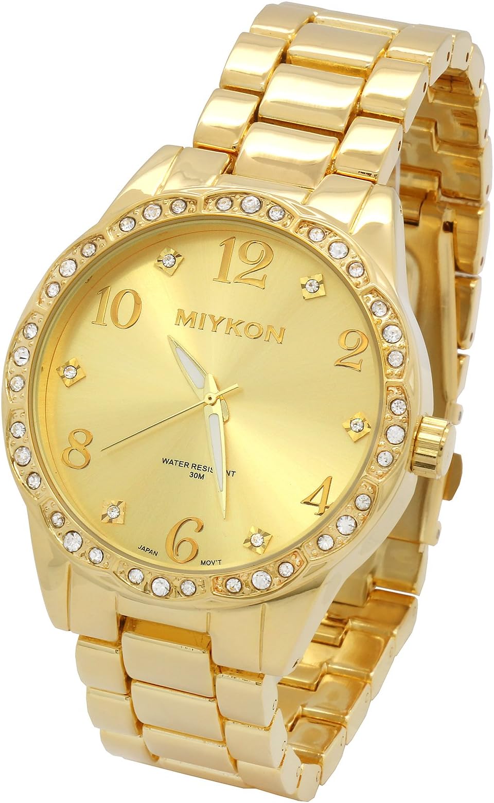 Miykon Mens Gold Plated Metal Band Gold Face Fashion Casual Quartz Wrist Watch Watches 3
