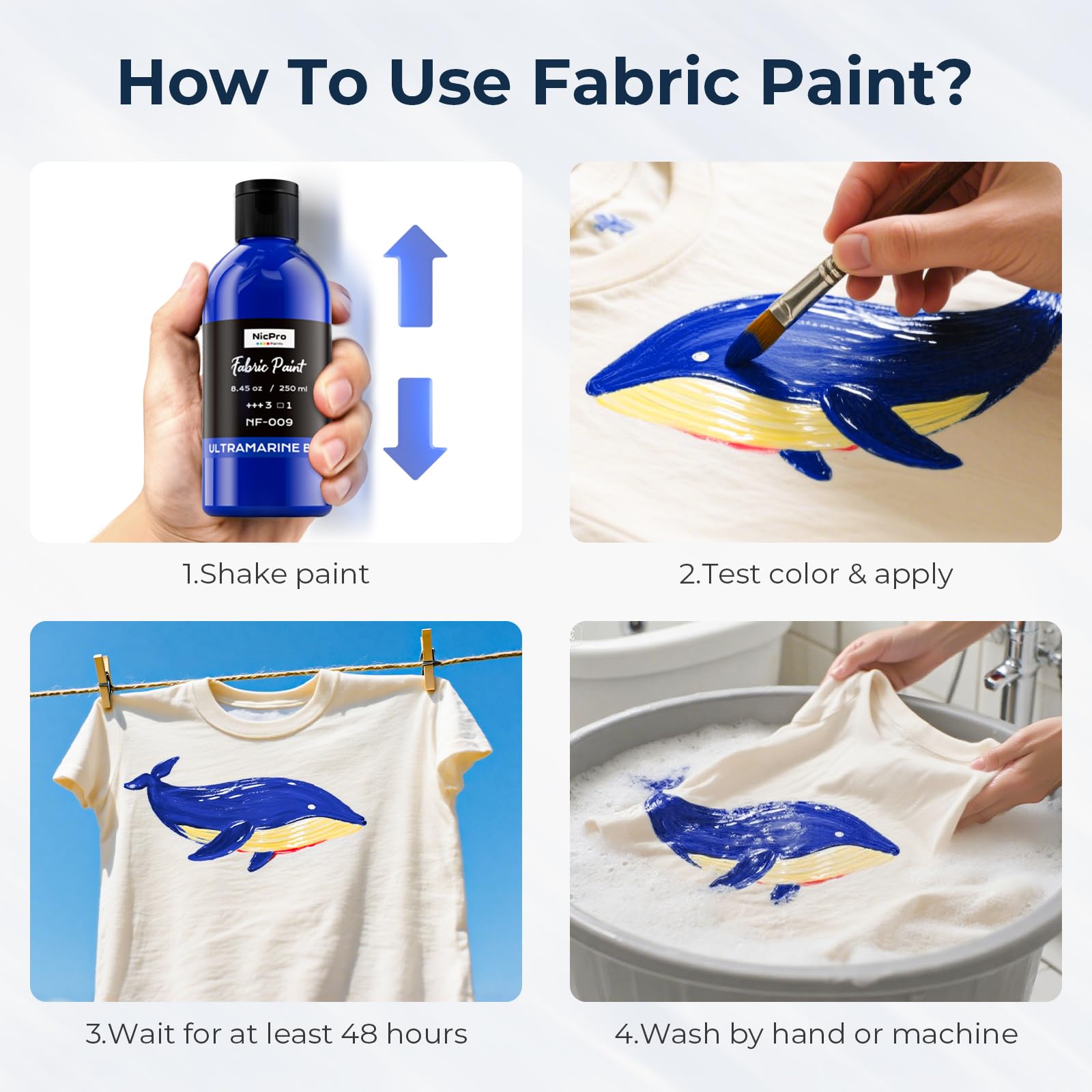 Nicpro Brown Fabric Paint, 8.45 oz (250 ml) Fabric Paint for Clothes Permanent, Clothing Paint for Valentines Decor, DIY T-shirts Jeans Crafts, Refresh Furniture Upholstery