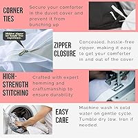 Vista 6 de Crown Collection Luxuriate Hotel - Juego de funda de edredón de 1000 hilos, hipoalergénica, ultrasuave, 100% algodón egipcio, con cierre