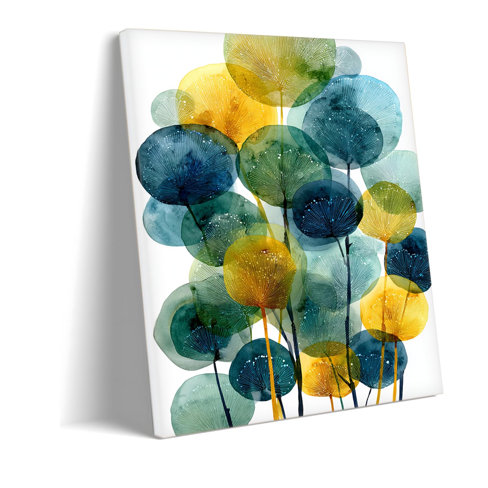 Imprimé botanique hortensia bleu jaune grand format 100x160 - 8