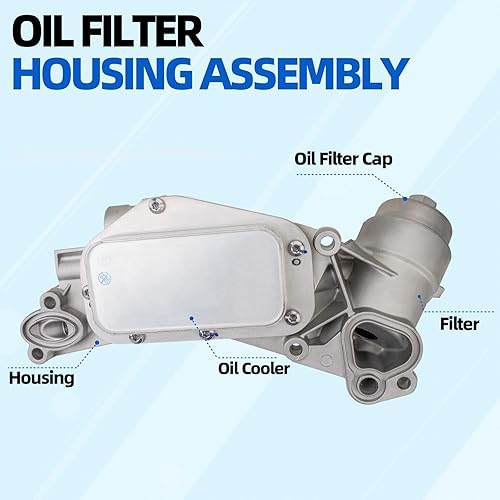 Miniatura 2 de MITZONE Conjunto de carcasa de filtro de enfriador de aceite de motor compatible con Chevy Cruze Aveo Sonic Trax Malibu Pontiac G3 Saturn Astra 1.6L