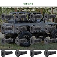 Vista 4 de Windshield Door Tailgate Hinge Torx Screws Bolts for Jeep Wrangler CJ YJ LJ TJ 1976-2006，Replacement for Doors, Windshield,Roll Bar,Tailgate and