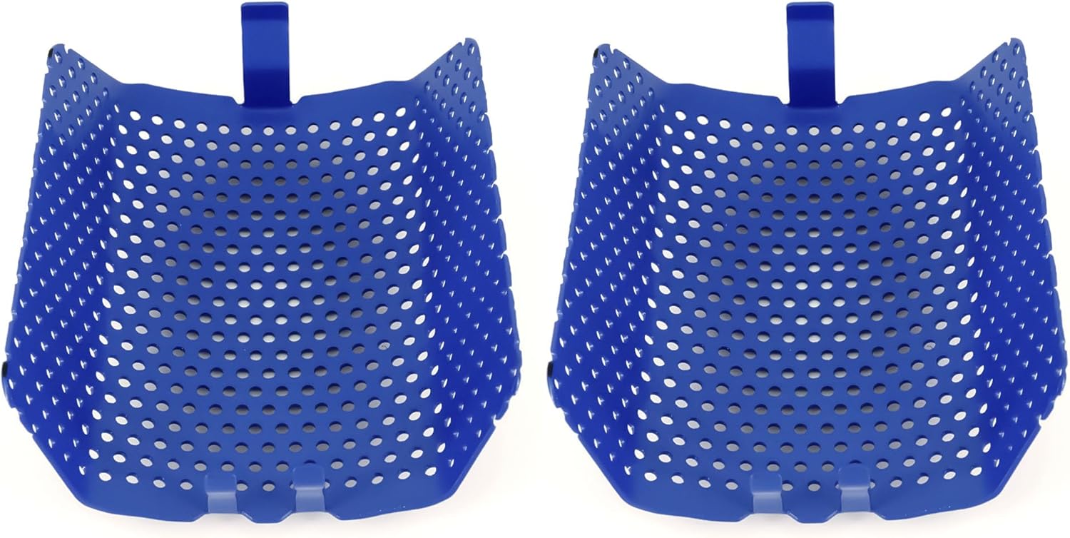 Americruise Motorcycle 1 Pair Chrome Front Caliper Brake Screen Inserted Covers Caliper Guards for Harley Touring Road King Electra Street Glide FLHT FLHX & V-Road Models (Blue)