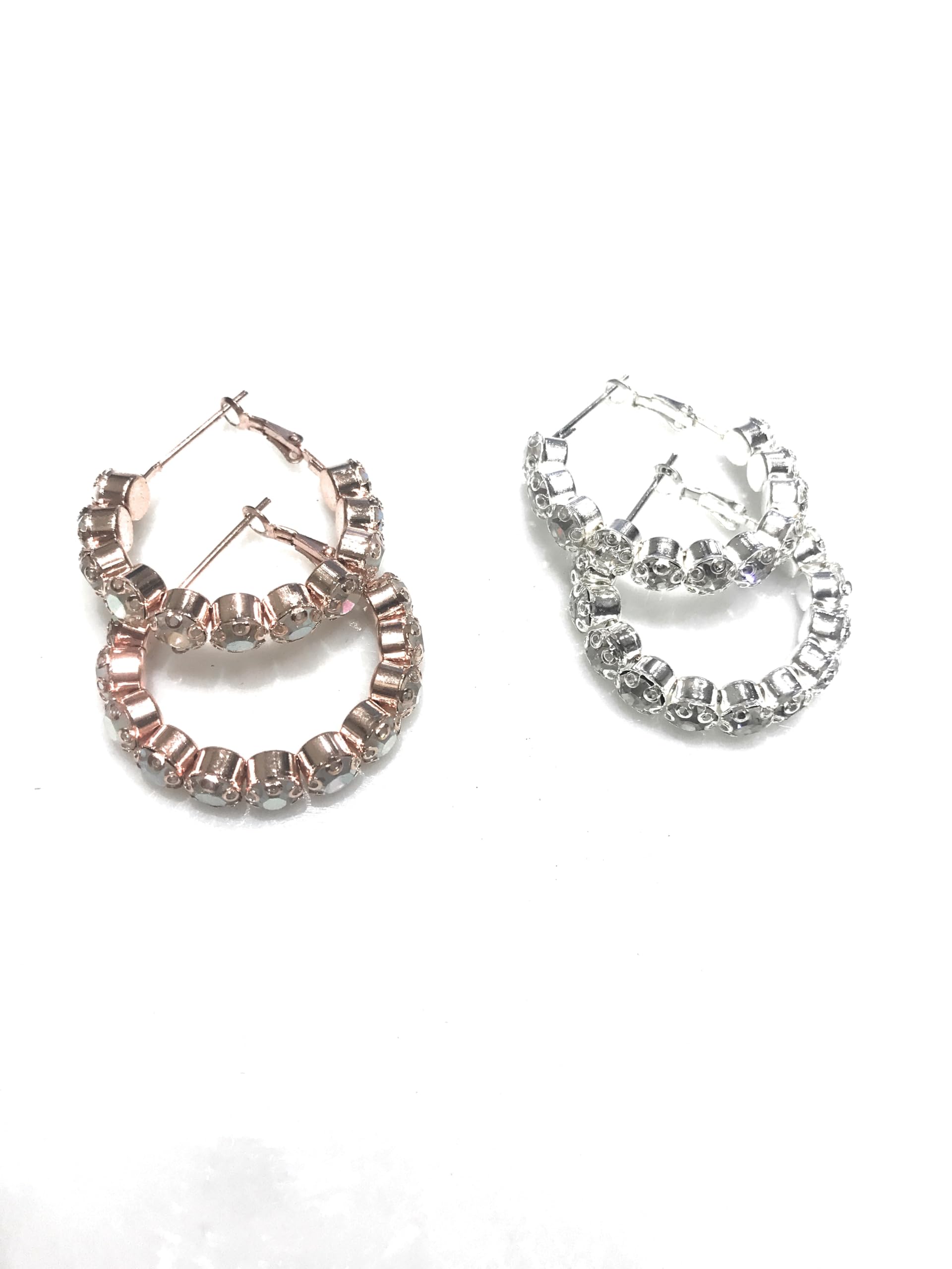Gemocracy (Combo) Silver And Rose Gold Hoop Earrings with American Diamond for Women and Girls. (B0CJCLB3NV) Amazon Price History, Amazon Price Tracker