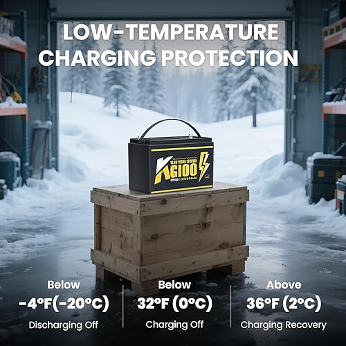 Miniatura 5 de Batería LiFePO4 de 12 V 100 Ah, batería de litio BCI Group 31 con BMS integrado de 100 A, batería de fosfato de hierro y litio de 15000 ciclos,