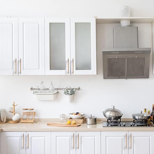 Miniatura 4 de Paquete de 10 manijas de gabinete de cocina de 6.3 pulgadas (6.299 in) con moleteado dorado, tiradores de gabinete de cocina, tiradores de cajón