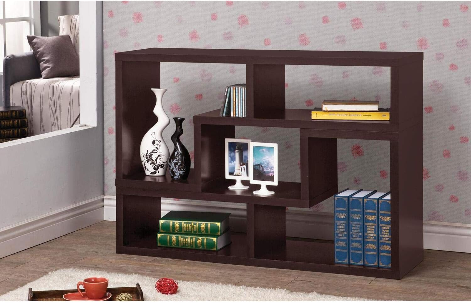 Coaster Furniture Convertible TV Console and Bookcase Combination Cappuccino 800329