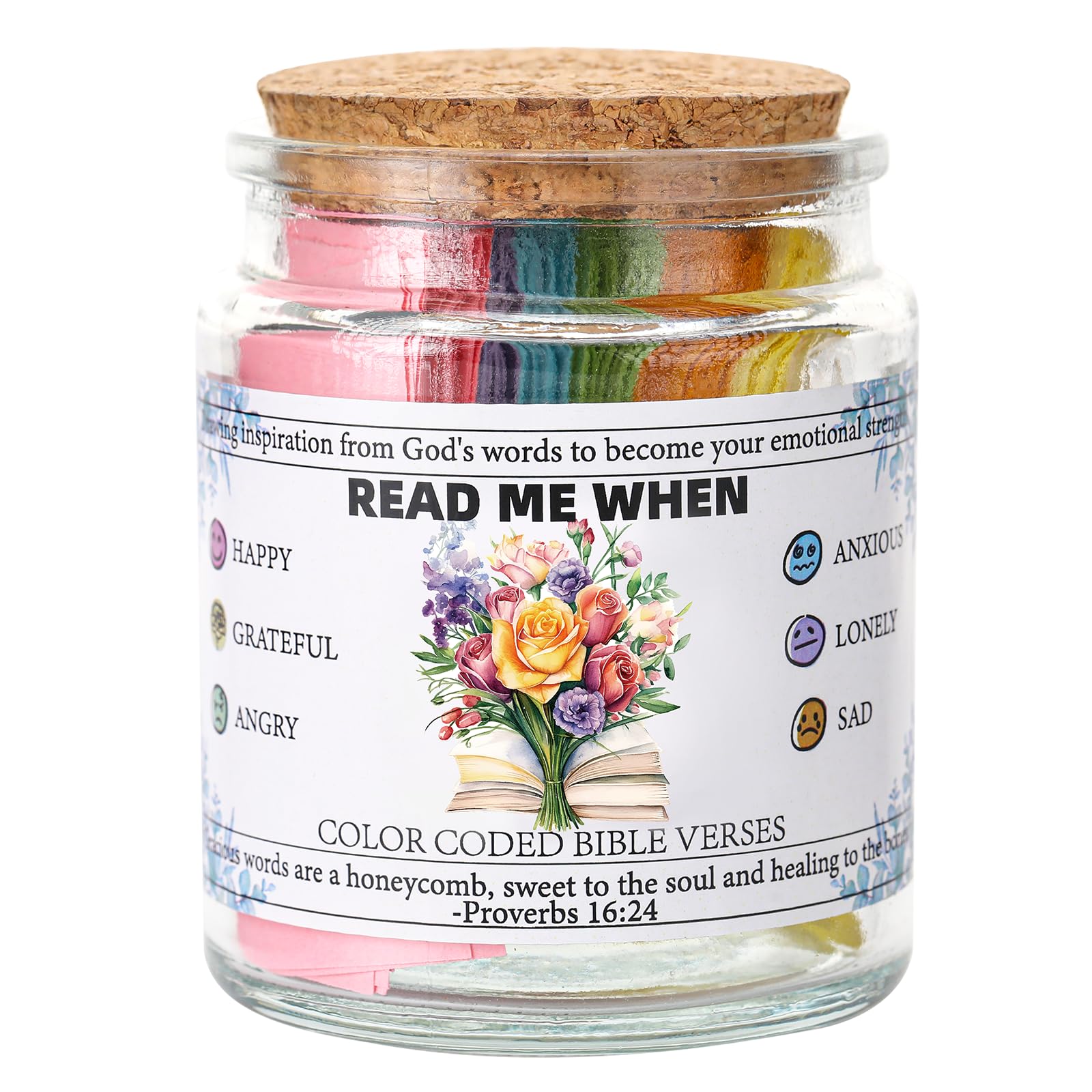 INCOK Christian Gift for Women Men, Read Me When Bible Verse Jar for Emotions and Feelings with Keychain, Graduation Gifts for Her, Birthday Gift for Women Men, Gifts for Easter Basket Stuffers