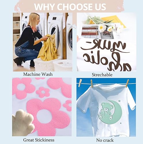 Miniatura 193 de HTVRONT - Rollo de vinilo termotransferible, 12 in x 8 ft, para diseños en camisetas, fácil de cortar y despegar, para planchar y máquinas Cricut