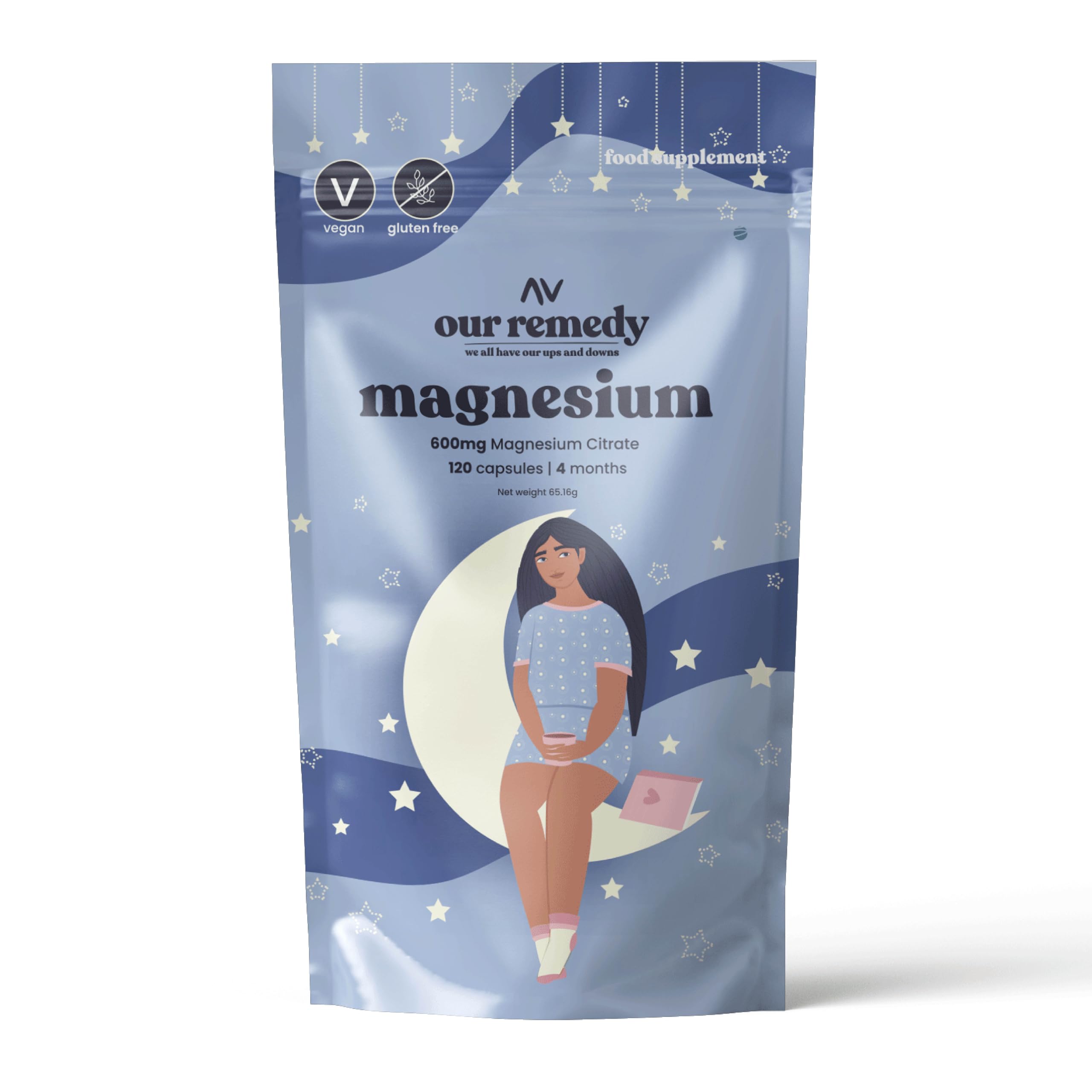 120-Count of 600mg Magnesium Citrate Capsules for Women — Made for Fast & Effective Absorption — Helps with Menopause, Relaxation, Joint Health, and Good Night's Sleep — Women's Owned and Made in UK