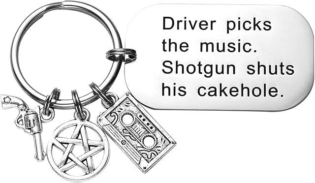 LParkin Driver Picks The Music Shotgun Shuts His Cakehole Supernatural Keychain