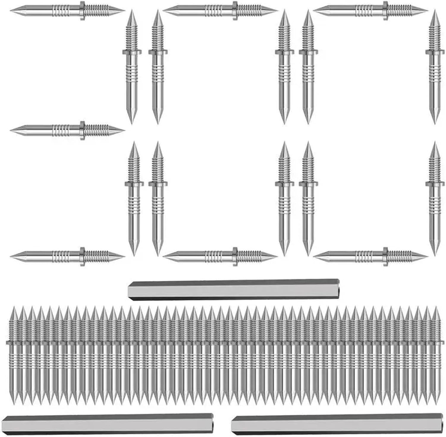 Double Headed Skirting Nails 100/200/300pcs Double Headed Mud Nail For Seamless Wood Paneling Non-marking Nails Cement Double-headed Invisible(300pcs)