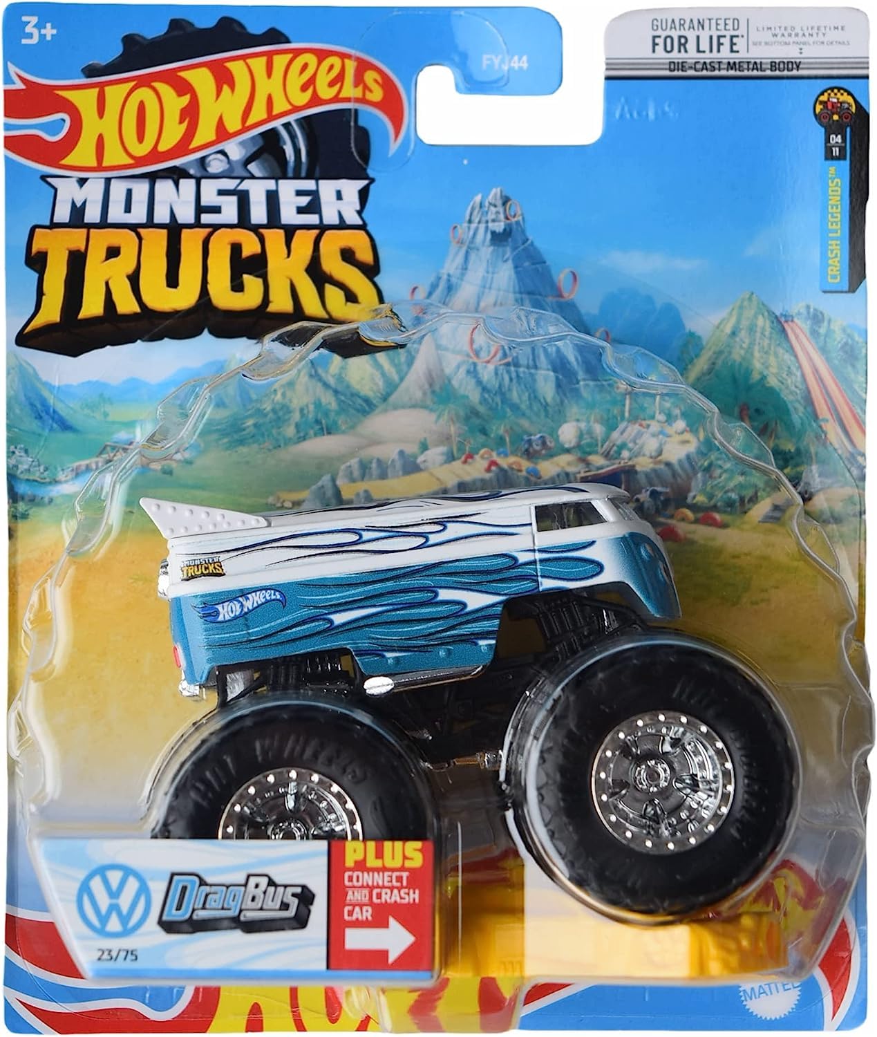 Hot Wheels Monster Trucks Drag Bus, Connect and Crash Car 23/75