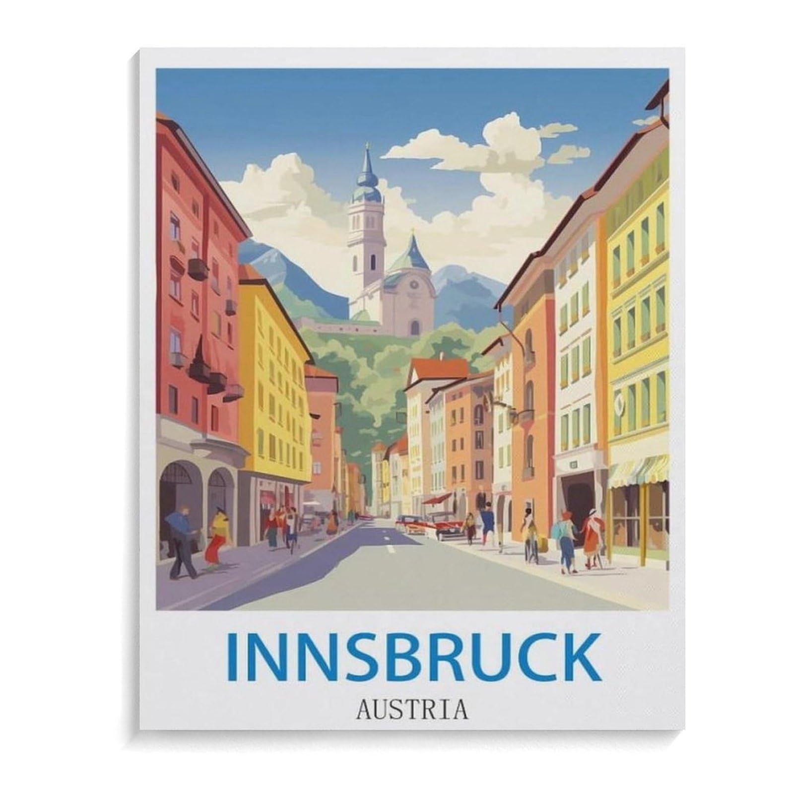 Puzzles for Adults Jigsaw Puzzles 1000 Pieces for Adults Kids，Innsbruck Vintage Travel Poster Austria，Artwork Intellective Educational Toys Gifts（75x50cm）-A29