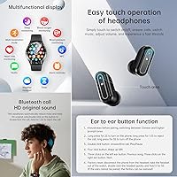 Vista 4 de X10 - Reloj inteligente con auriculares para iPhone, teléfonos inteligentes Android, 1.39 pulgadas, redondo, Bluetooth, llamadas, reloj inteligente