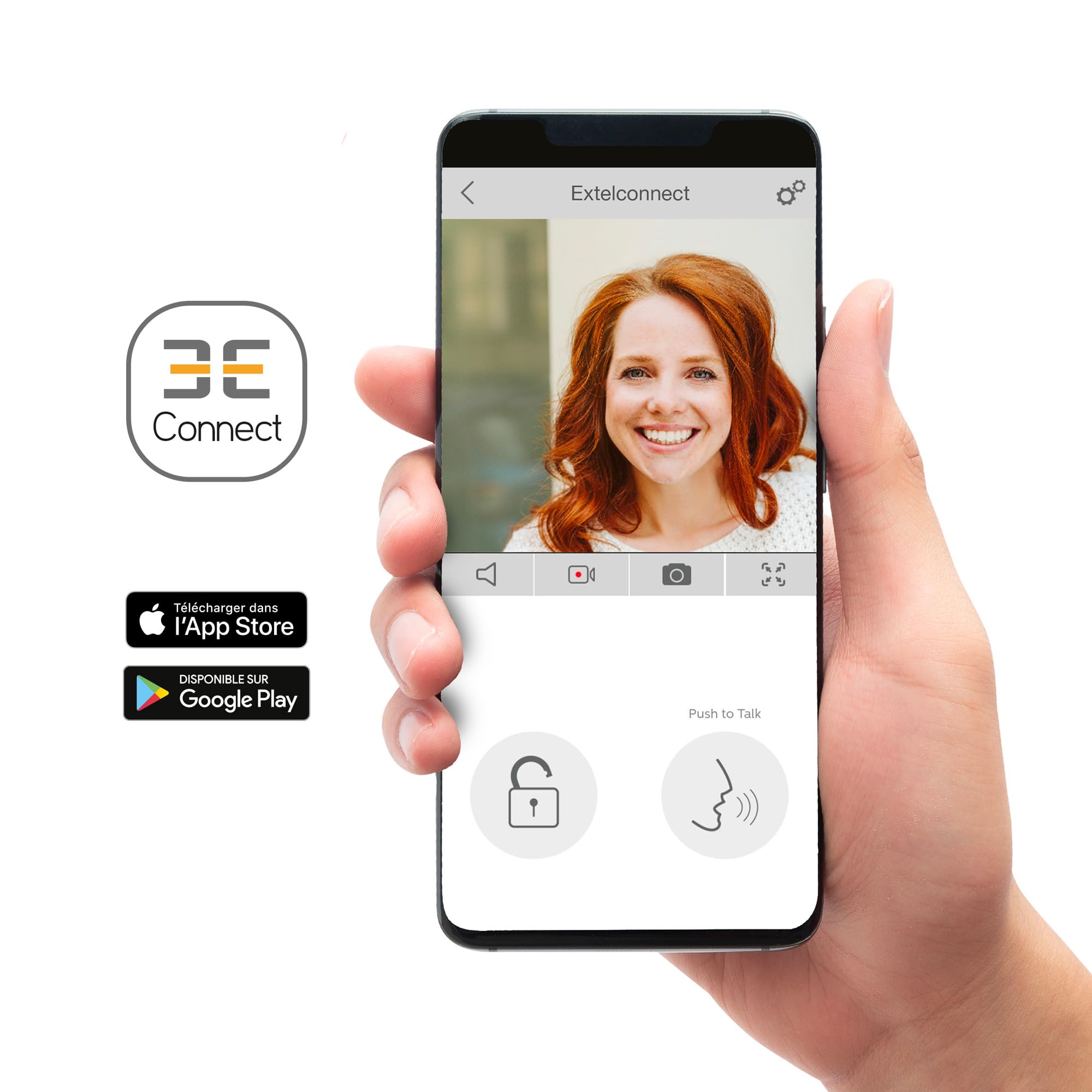 Avidsen Videocitofono cablato con schermo in vetro da 7" collegato al tuo smartphone con tastiera a codice integrato - Extel Code Connect