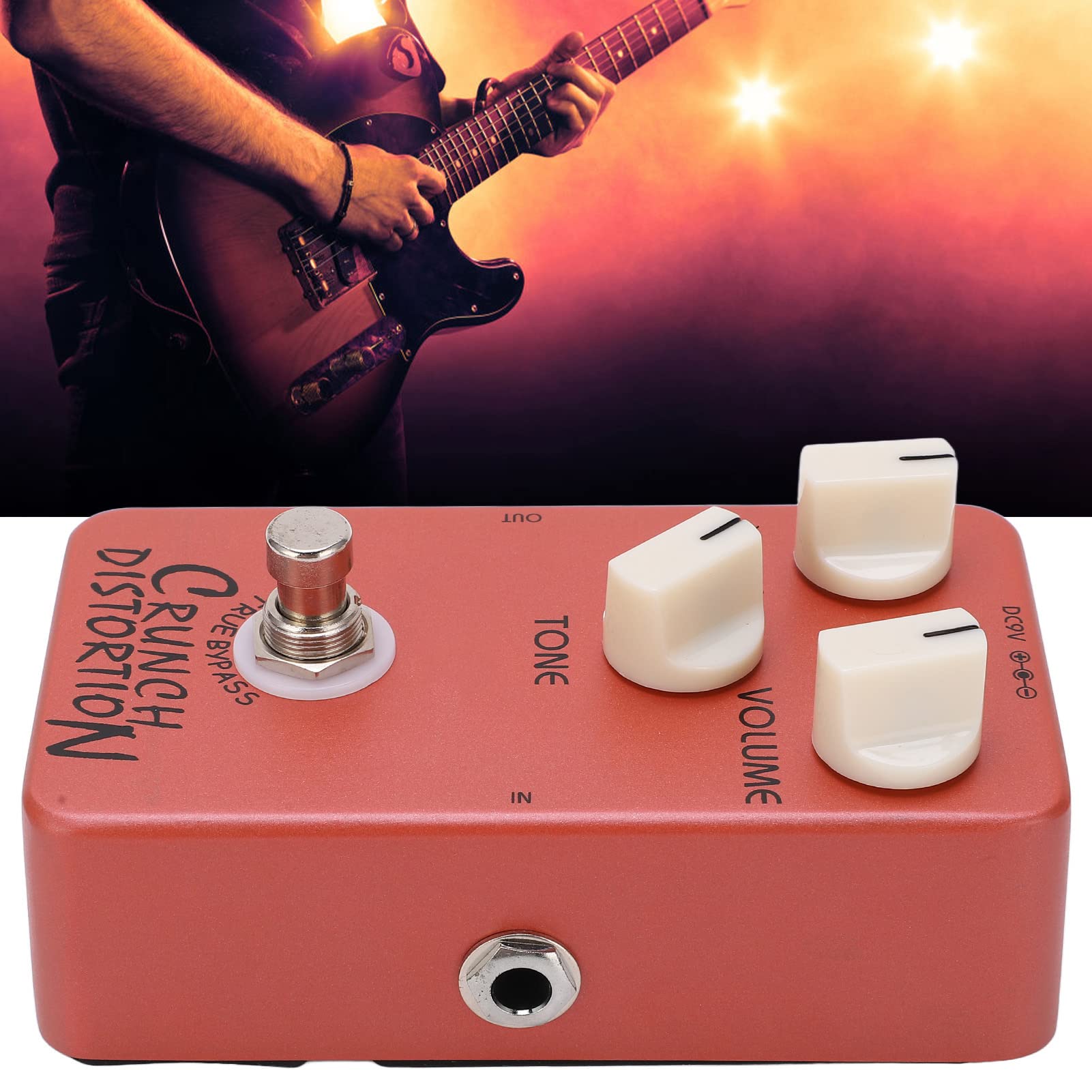 Pedale di distorsione Pedali effetto per chitarra monoblocco in metallo rosso scuro classico rock britannico true bypass per chitarristi elettrici