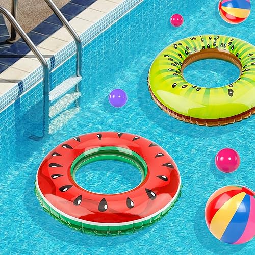 Miniatura 2 de Tubos de piscina, flotadores inflables para piscina, tubos interiores para piscina, pintura de frutas de verano, tubos flotantes, tubos de natación